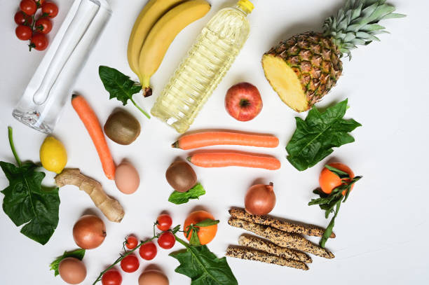 Delivery healthy food background.