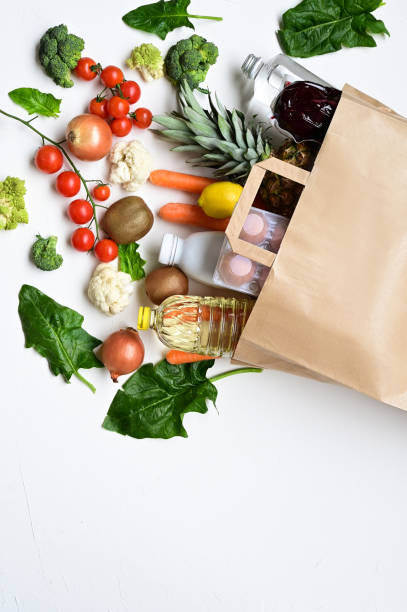 istock Bag of Groceries on a table. 1877513188