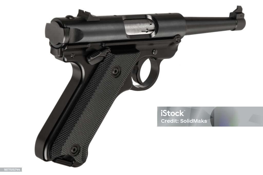 Common 22 Classic Semiautomatic Pistol 22lr Isolate On A White Background ...