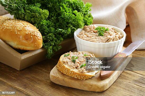 Homemade Meat Snack Chicken Liver Pate With Parsley Stock Photo - Download Image Now