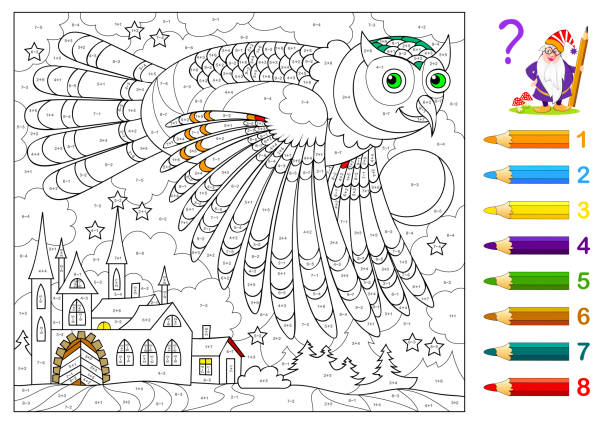 Owl Template Math 270+ Mathematical Symbol Mathematics Owl Education Stock Illustrations ...