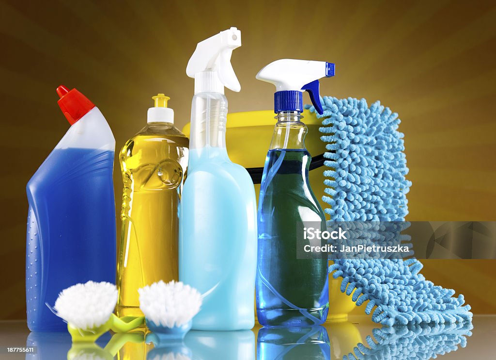 Variedade de produtos de limpeza - Royalty-free Afazeres Domésticos Foto de stock
