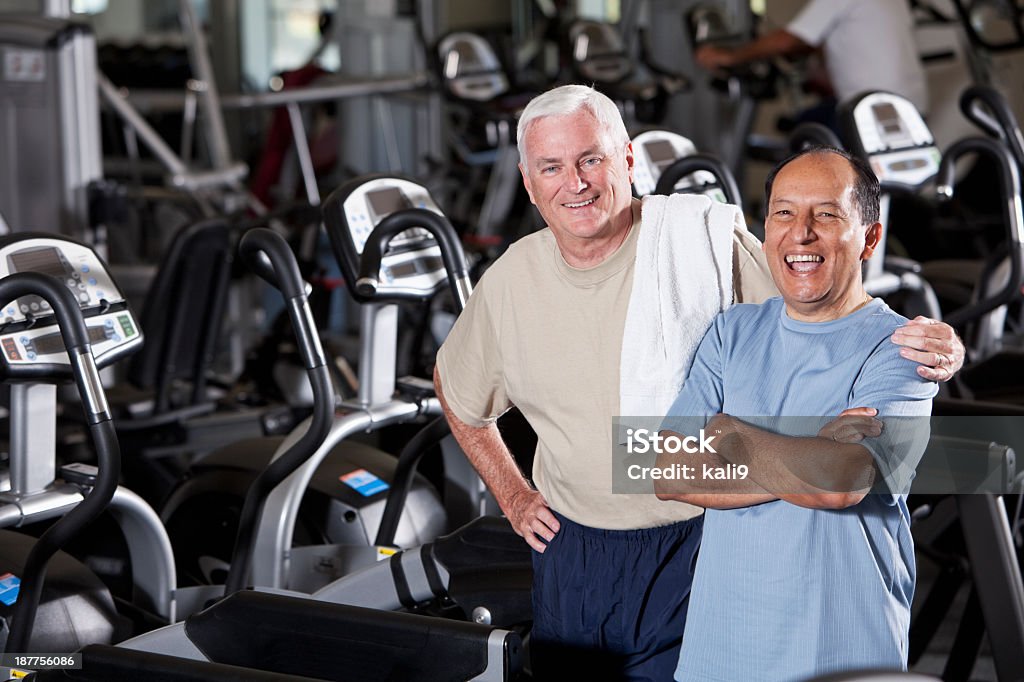 Ältere Männer im Fitness-club - Lizenzfrei Glücklichsein Stock-Foto