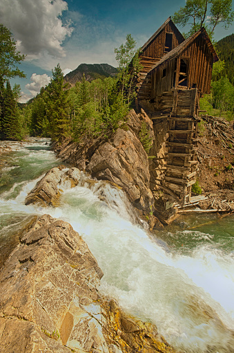 Crystal Mill Colorado USA, An Old abandon mining Mill On the Crystal River in Crystal, Colorado near Marble, very scenic part of Colorado.