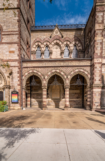 Here is a portion of Old South Church facing Boylston Street.  The church serves a congregation of United Church of Christ that dates back to 1669. This building was completed in 1873 and is a sterling example of High Victorian Gothic church design.