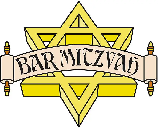 Vector illustration of Bar Mitzvah Emblem