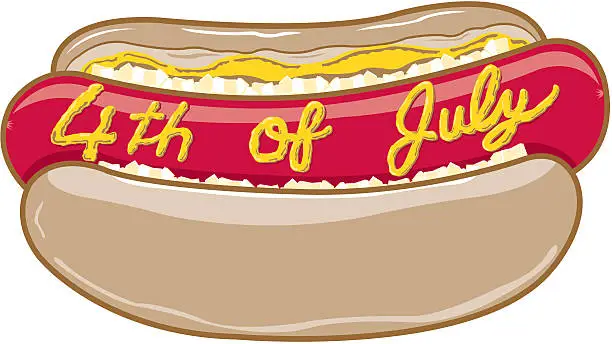 Vector illustration of Independence Day Hot Dog