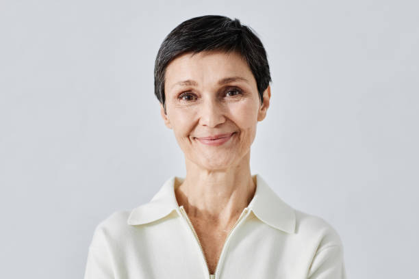 Elegant Senior Woman Smiling at Camera