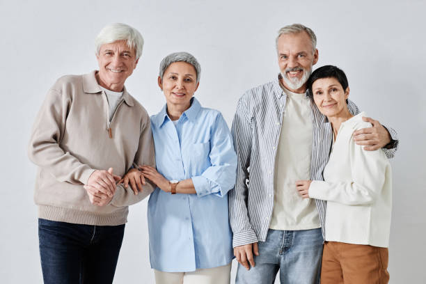 istock Portrait of Two Happy Senior Couples 1877663069