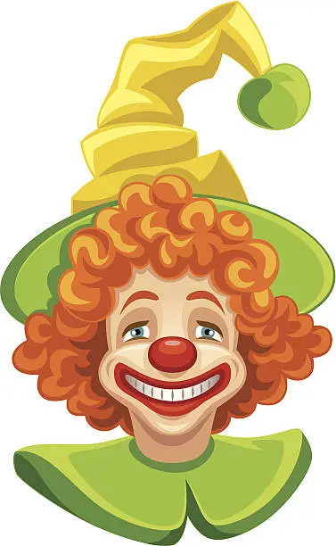 Vector illustration of Funny clown