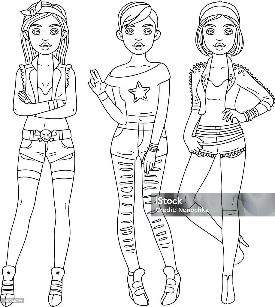 Moda chicas R B - arte vectorial de Accesorio personal libre de derechos