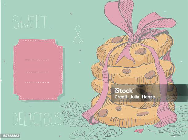 Ilustración de Pila De Deliciosas Galletas Con Pedacitos De Chocolate y más Vectores Libres de Derechos de Galleta con trozos de chocolate