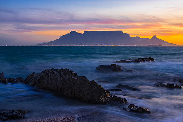 Table Mountain sunset stock photo