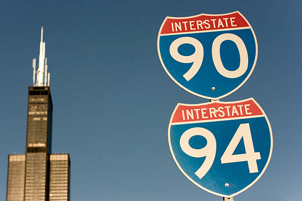 autopista i-90 y i-94 en dirección a chicago - highway 94 fotografías e imágenes de stock