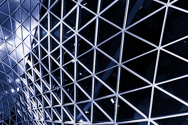 istock Glass roof construction and reflections 187772884