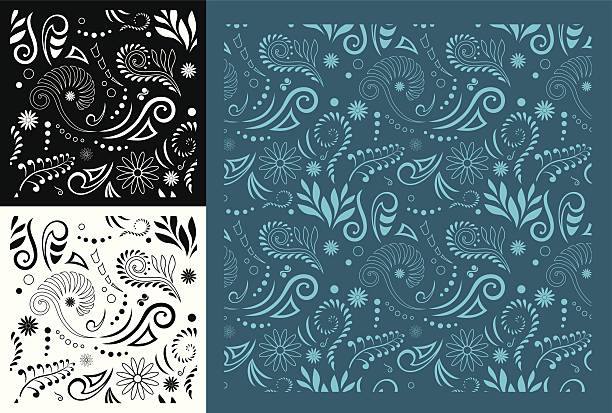 Maori Koru Seamless Pattern Stylised Maori Koru Seamless Pattern - Easy to change color background of koru designs stock illustrations