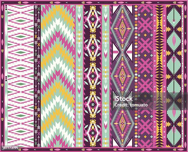 Ilustración de Patrón Geométrico Sin Costuras Colorida Aztec y más Vectores Libres de Derechos de Patrones visuales - Patrones visuales, Cultura indioamericana, Con textura