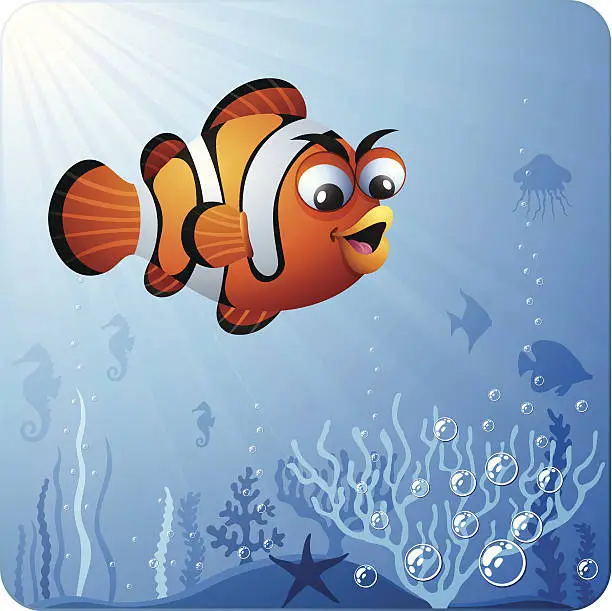 Vector illustration of Clown Fish Character