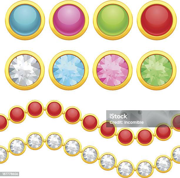 Ilustración de Conjunto De Botones Redondos Jewelery Y Cadena Sin Costuras y más Vectores Libres de Derechos de Accesibilidad