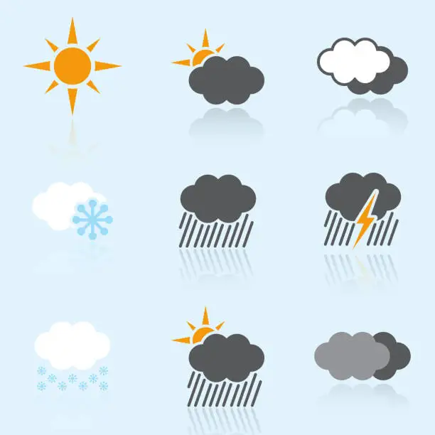 Vector illustration of Simple Weather Icons