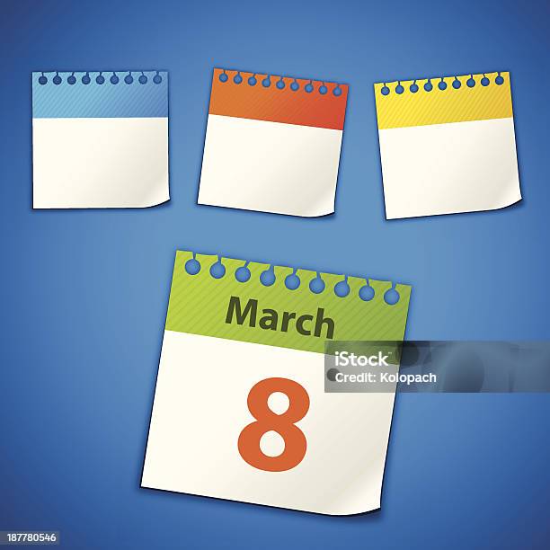 Calendar Stickers Stock Illustration - Download Image Now - Blue, Business, Business Meeting