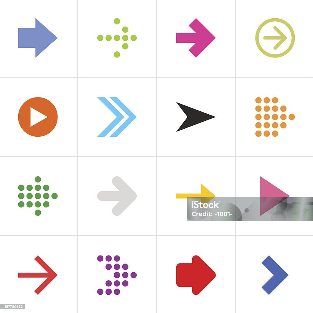 Arrow icon цветных простых веб-кнопку Знак Пиктограмма для Интернет - Векторная графика Next - английское слово роялти-фри