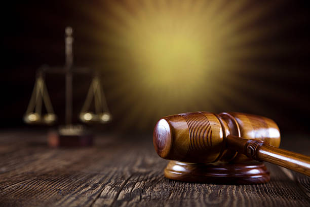 istock Judges wooden gavel and sunset 187780743