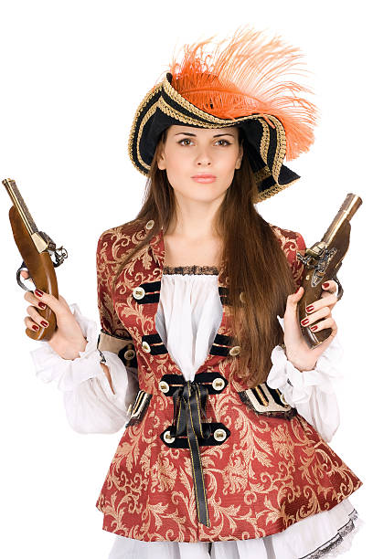 istock Gorgeous young woman with guns 187781869
