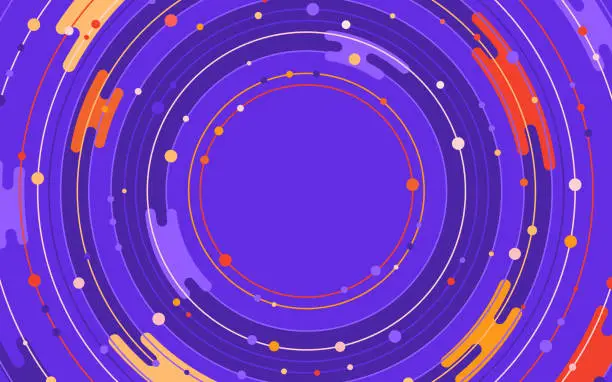 Vector illustration of Circle Rotation Science Space Abstract Background