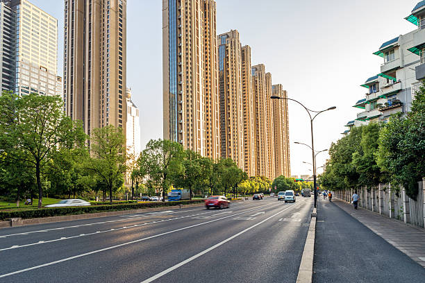 istock empty street in modern city 187782391