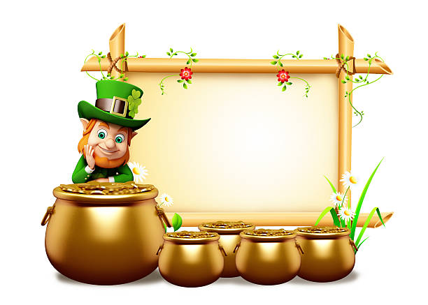 istock Happy St. Patrick's Day Leprechaun with sign 187782503
