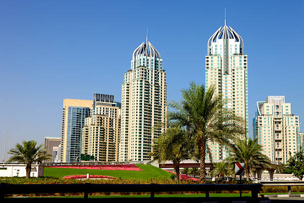 istock Dubai, UAE: Tall towers on the Marina 187785203