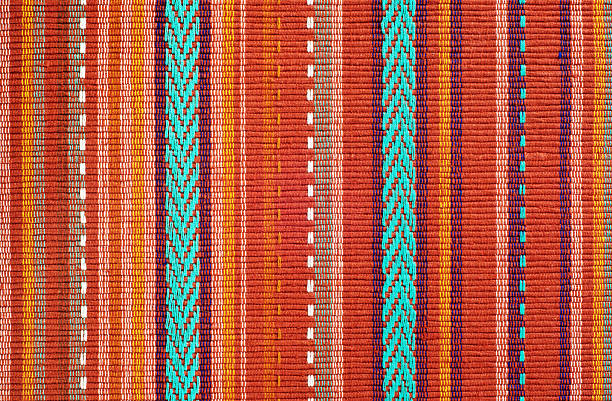섬유 데테일 배경 폴리네시아식 및 멕시코 컬러 패턴 - mexican rug 뉴스 사진 이미지