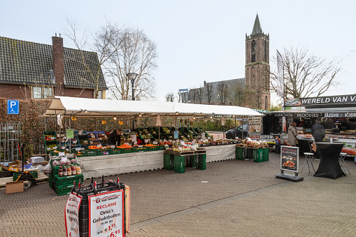 Eemnes, Netherlands, December 14, 2023; Market in the rural village of Eemnes.