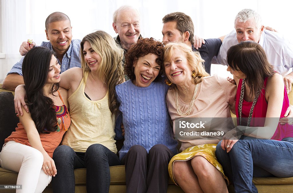 Mult-Generational Group A fun portrait of a multi-generational group of people Family Stock Photo