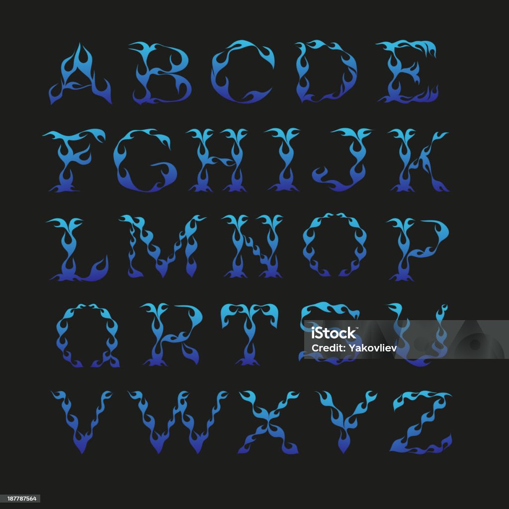 Alphabet Isolated On A Black Backgrounds Stock Illustration - Download