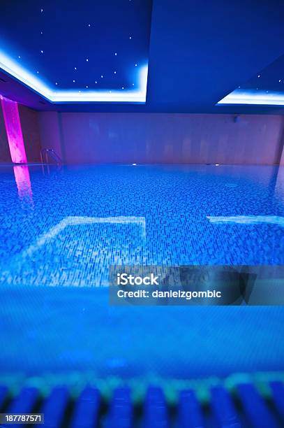 Blue Toned Indoor Pool Stock Photo - Download Image Now - Activity, Blue, Color Image