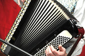 accordion player in action