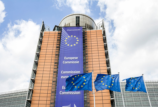 Brussels, BELGIUM : European Commission Headquarters building in Brussels, Belgium, Europe