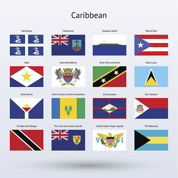 Caribbean Flags Collection (part 2) The illustration was completed March 12, 2013 and created in Adobe Illustrator CS6. caribbean stock illustrations