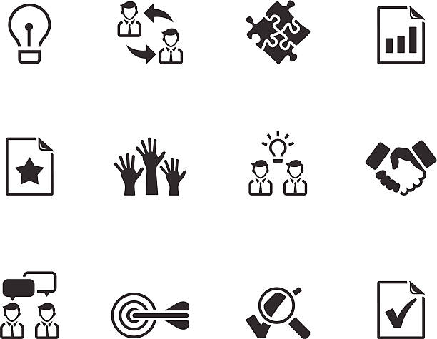 значки управления-bw - computer icon symbol bulls eye handshake stock illustrations