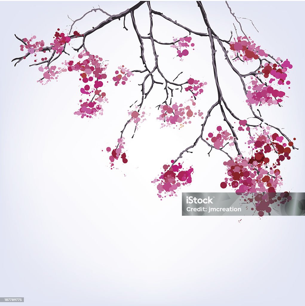 Весенний цветущий Сакура филиала пятнам фоне - Векторная графика Брызги роялти-фри