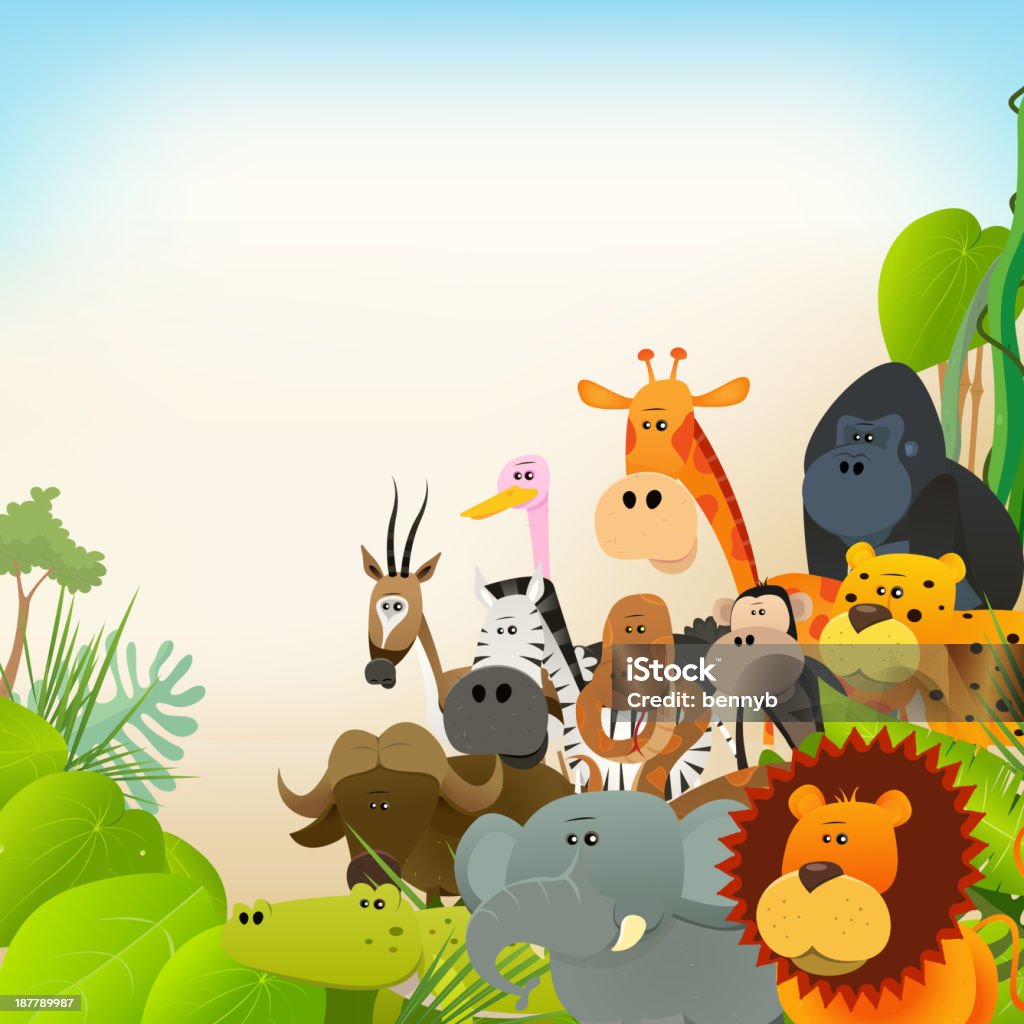 Wildlife Animals Background Stock Illustration - Download Image Now - Animal,  Backgrounds, Tropical Rainforest - iStock