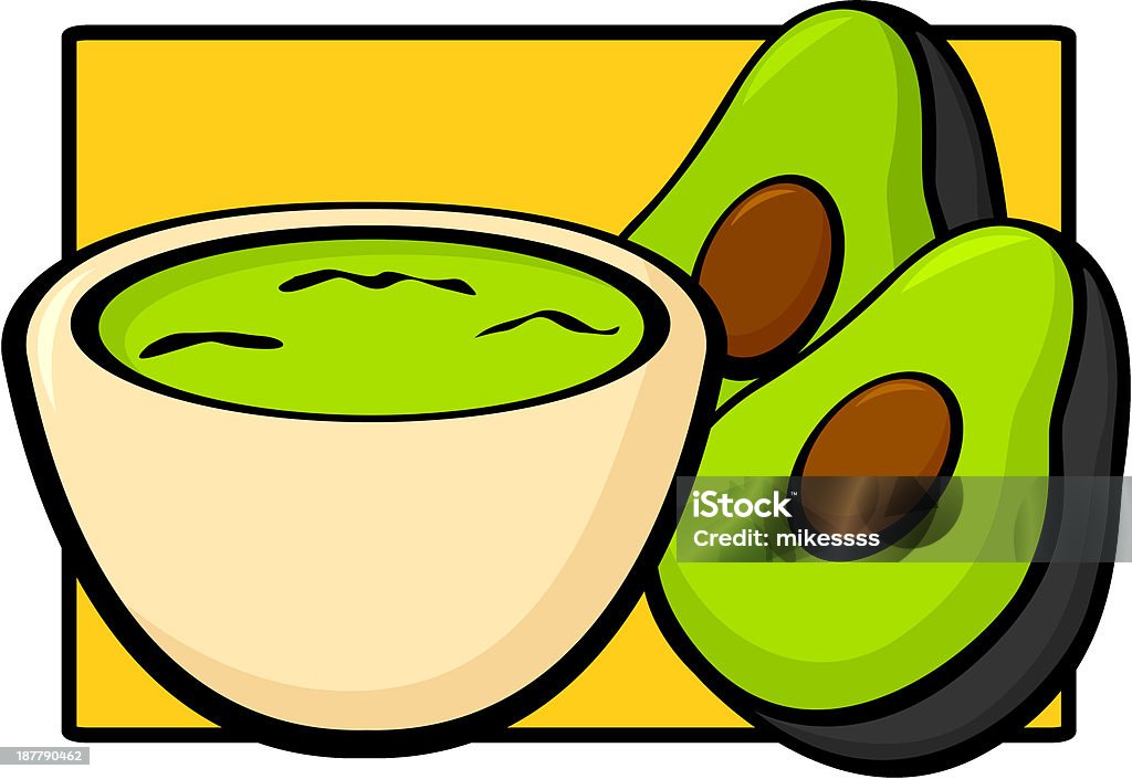 E avocado guacamole - arte vettoriale royalty-free di Alimentazione sana