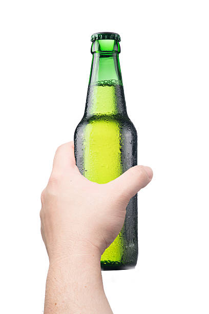 istock Hand holding bottle of cold beer 187790557