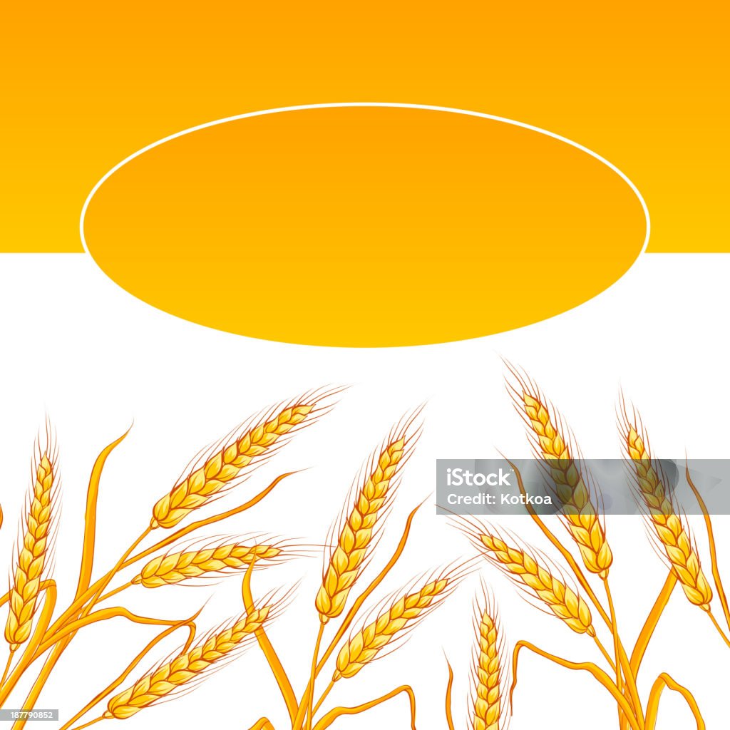 Orejas de trigo tarjeta. - arte vectorial de Agricultura libre de derechos