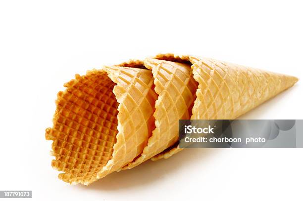 Wafer Cone On White Stock Photo - Download Image Now - Dessert - Sweet Food, Empty, Food