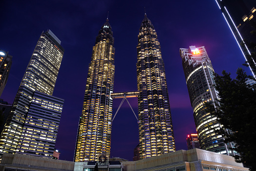 KLCC Complex Consist of Shopping mall and Petronas twin towers in Kuala Lumpur . Photo was taken at 6 am
