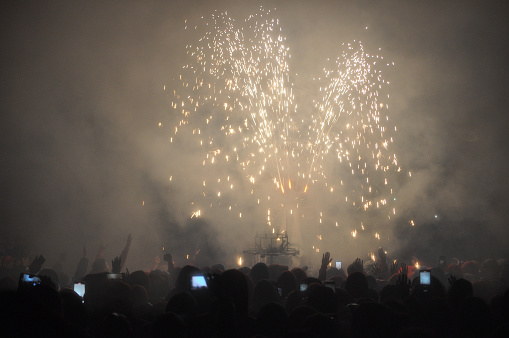 Cavallo di fuoco translation Horse of fire celebrations fireworks display in Ripatransone, Italy