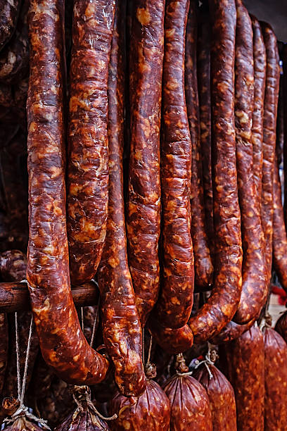 istock Romanian sausages (carnati), smoked and dried 187796074